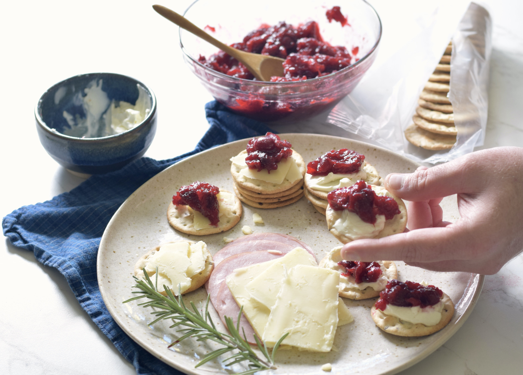 cranberry sauce with hand