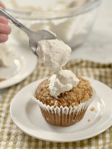 cupcake with dollop of cream