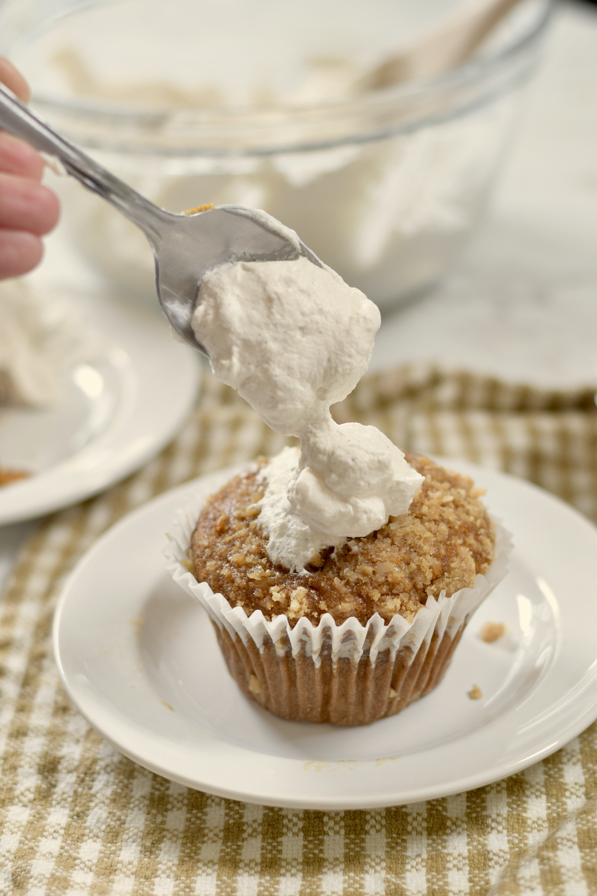cupcake with dollop of cream
