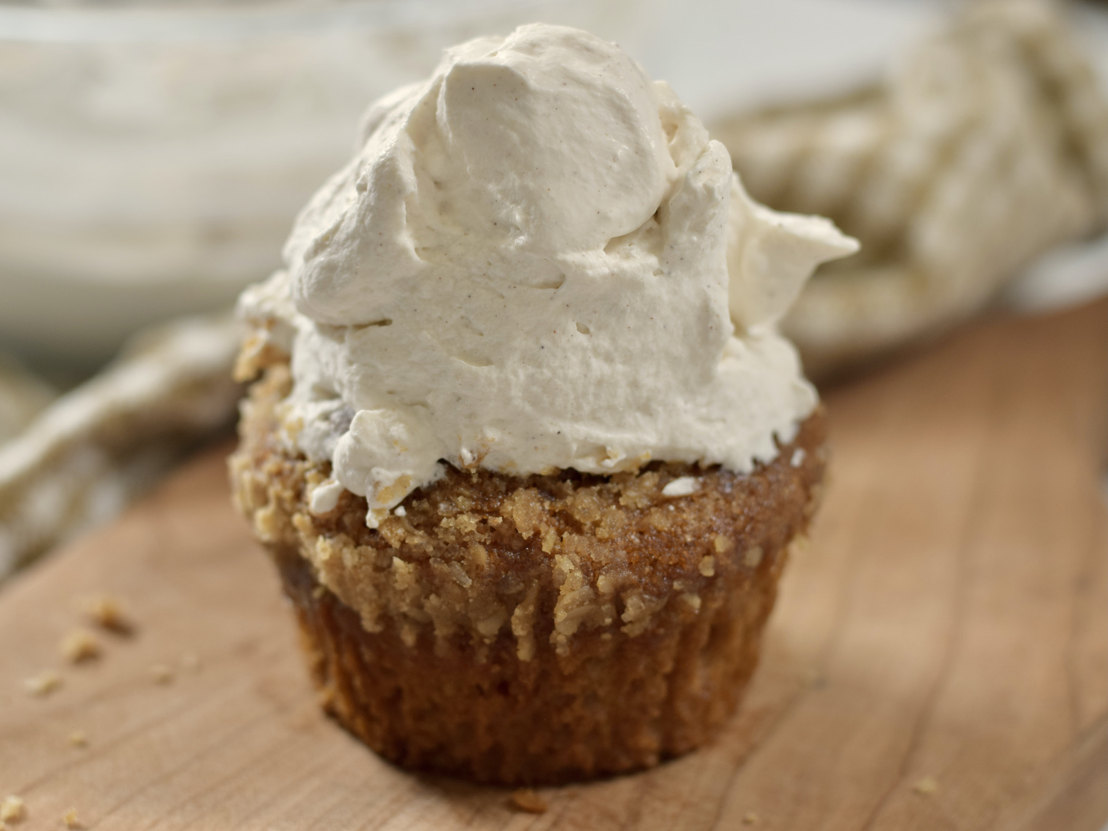 cupcake with whipped cream
