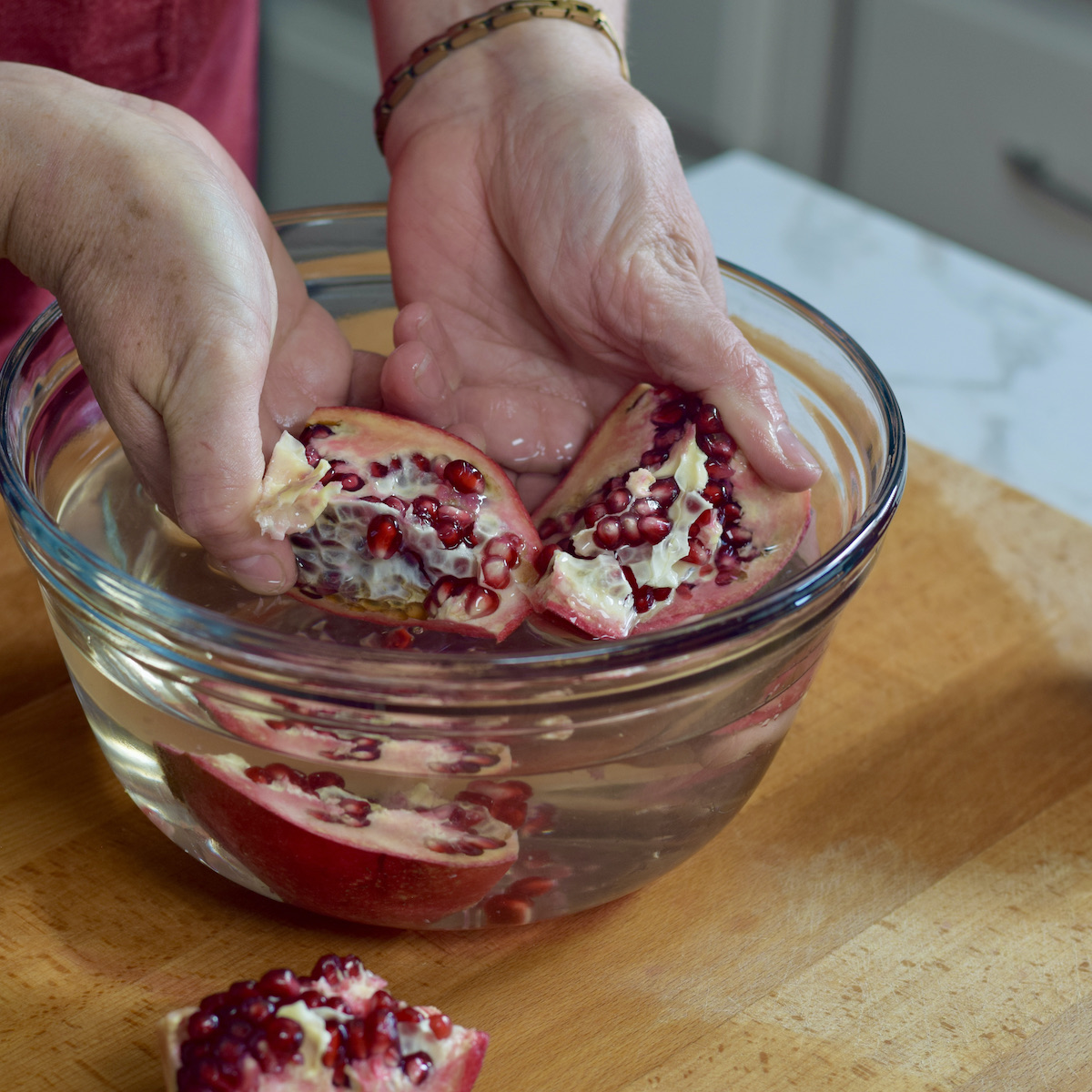step 3. break sections under water