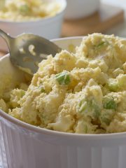 potato salad dish up, vert