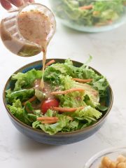 aquafaba dressing on salad