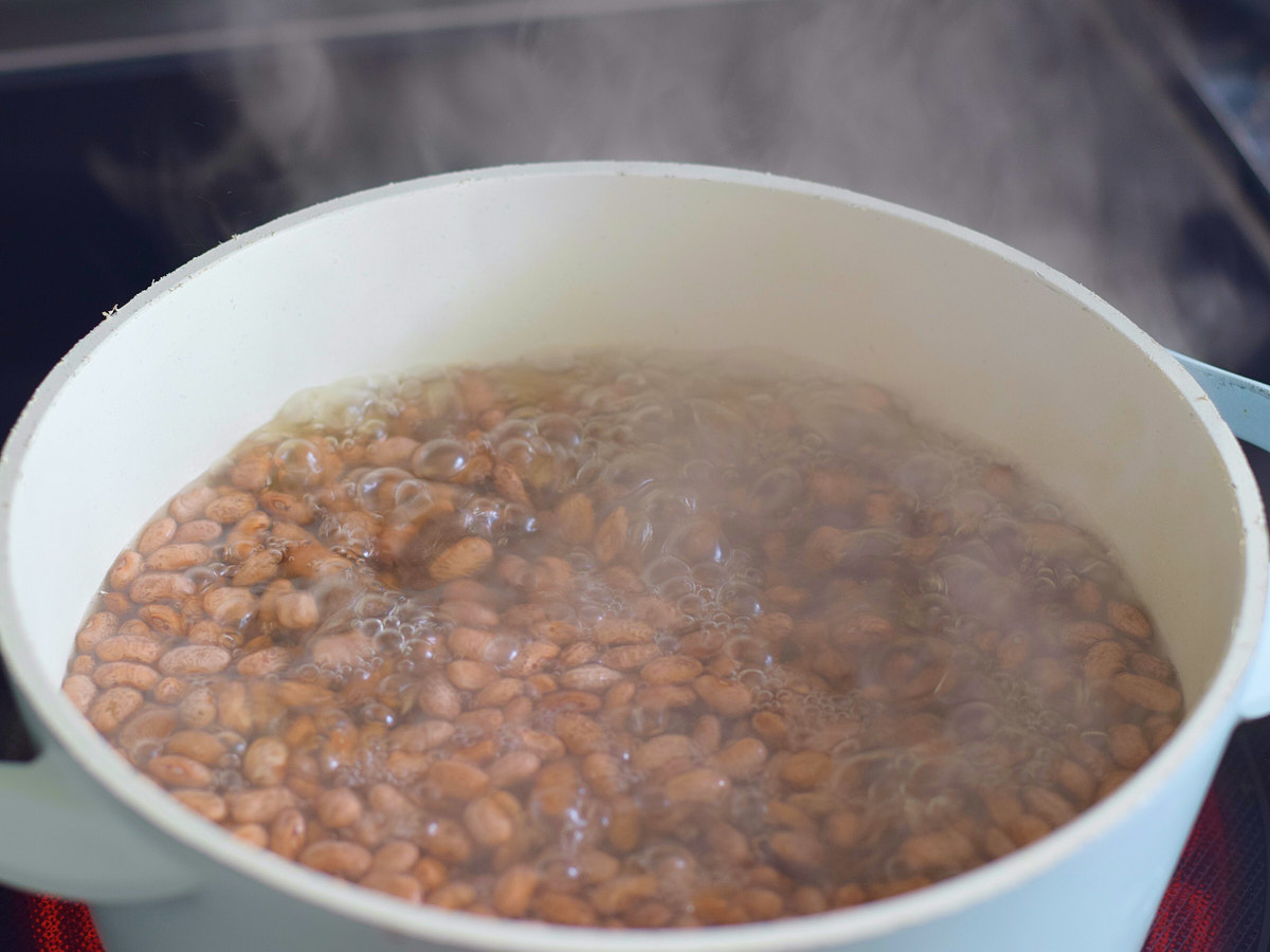 step 1. boil beans 