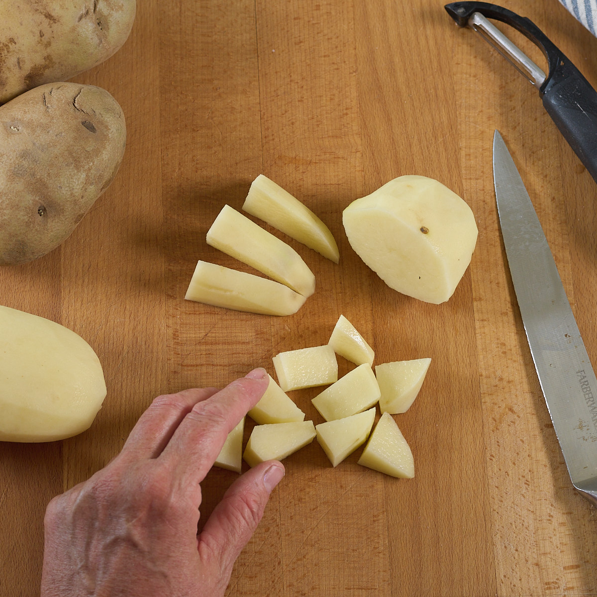 step 1. dice potatoes
