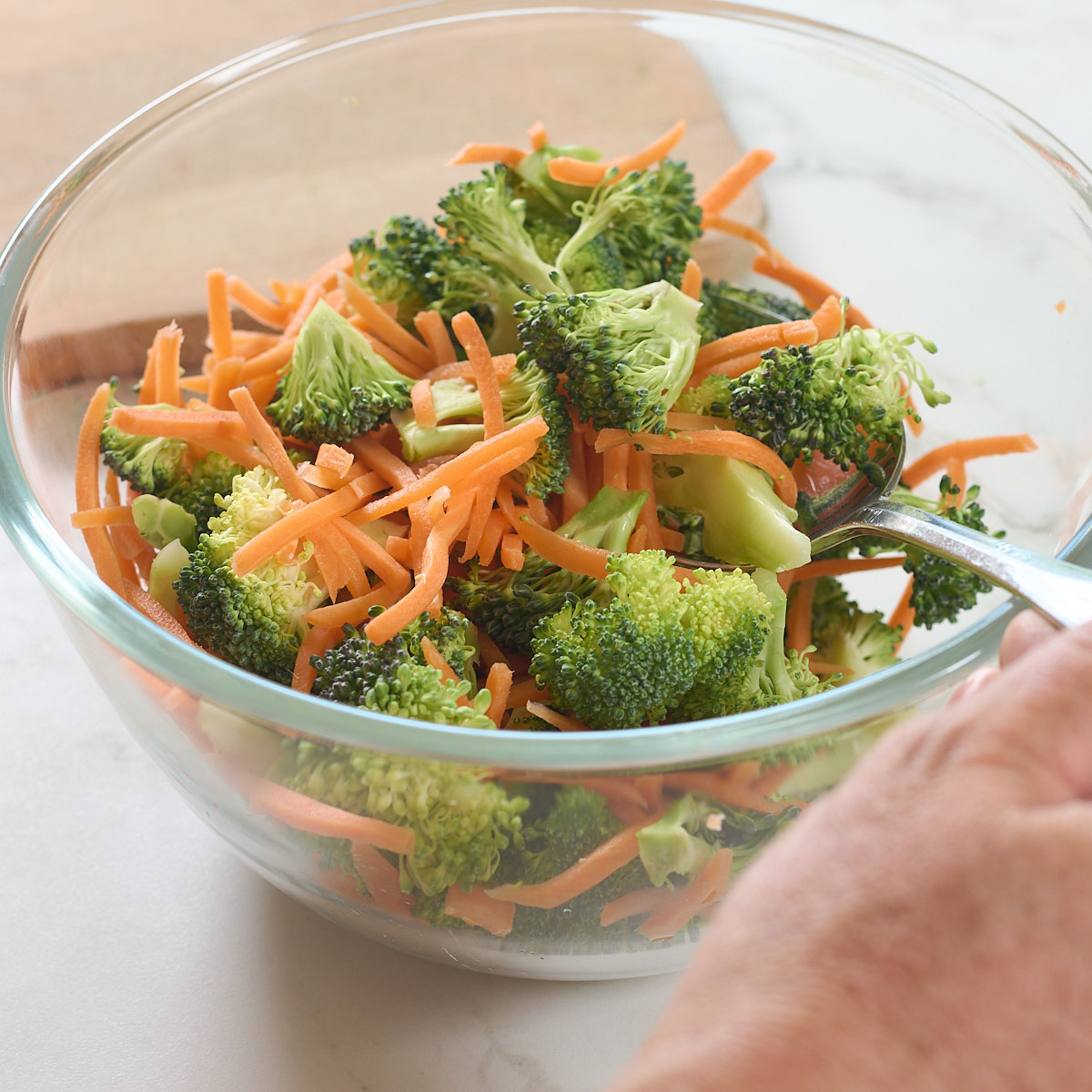 step 2. combine broccoli and carrot