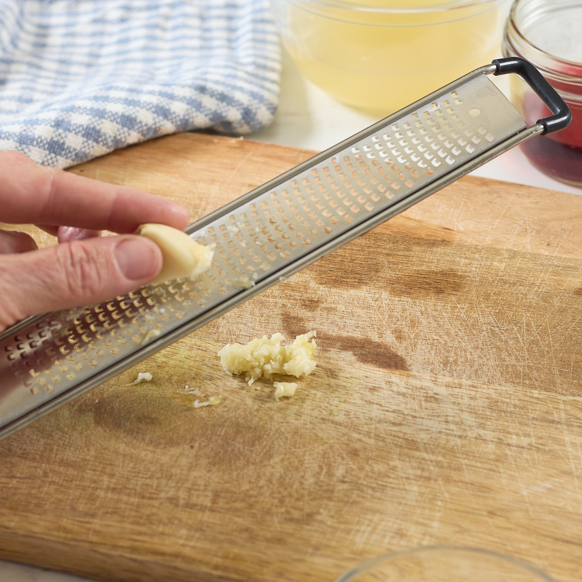 step 2. grate garlic
