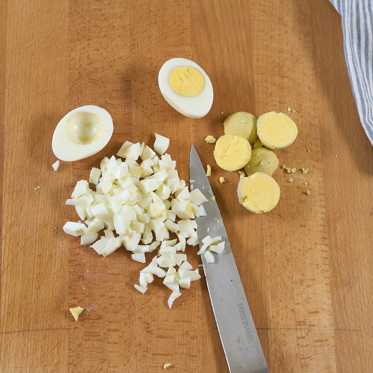 step 3. chop egg whites