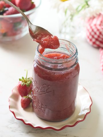 jam closeup, with spoon
