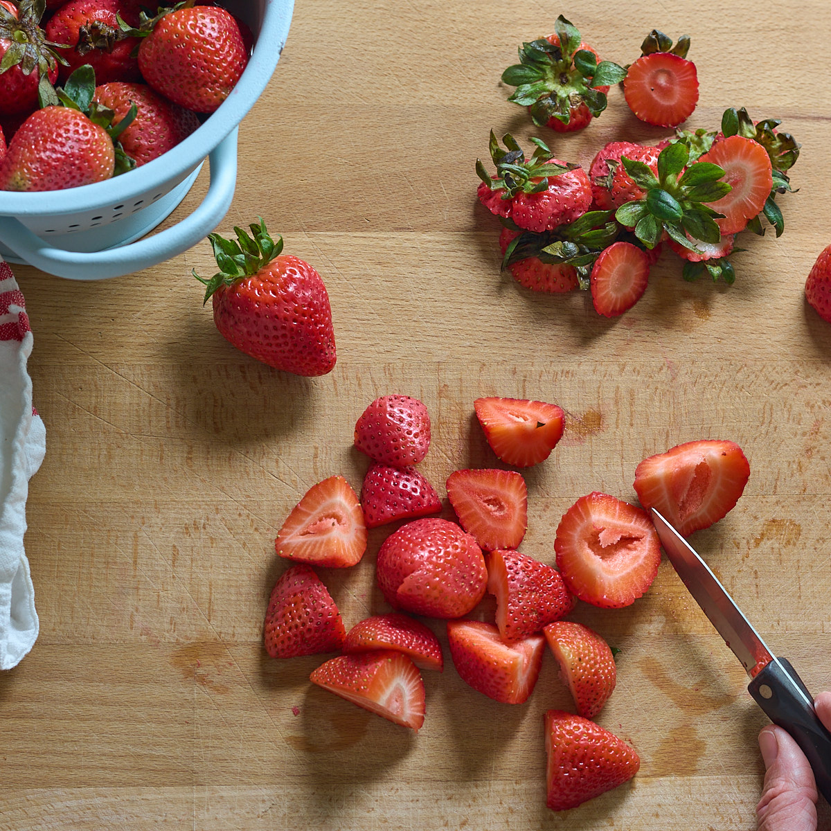 step 1. prep strawberries