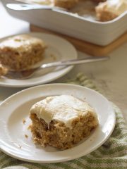 zucchini cake with frosting drip