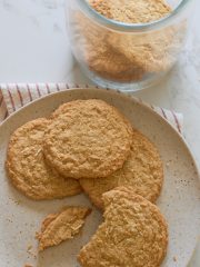 cookies on plate with cookie jar
