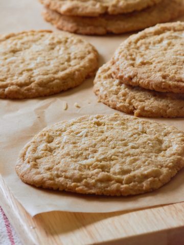 oatmeal coconut cookies on paper