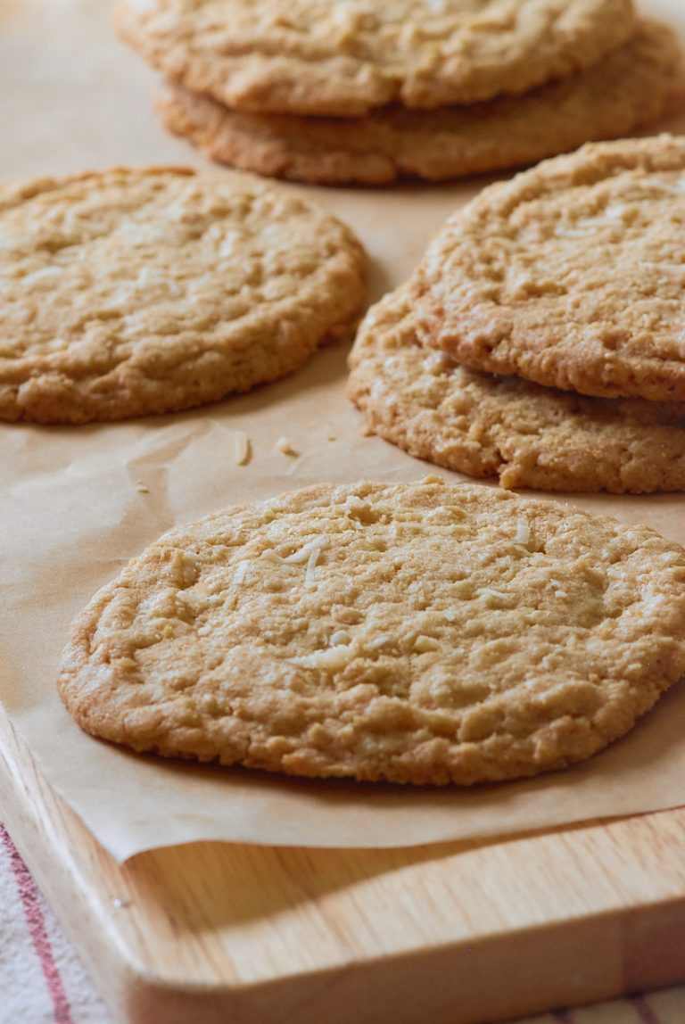 oatmeal coconut cookies on paper