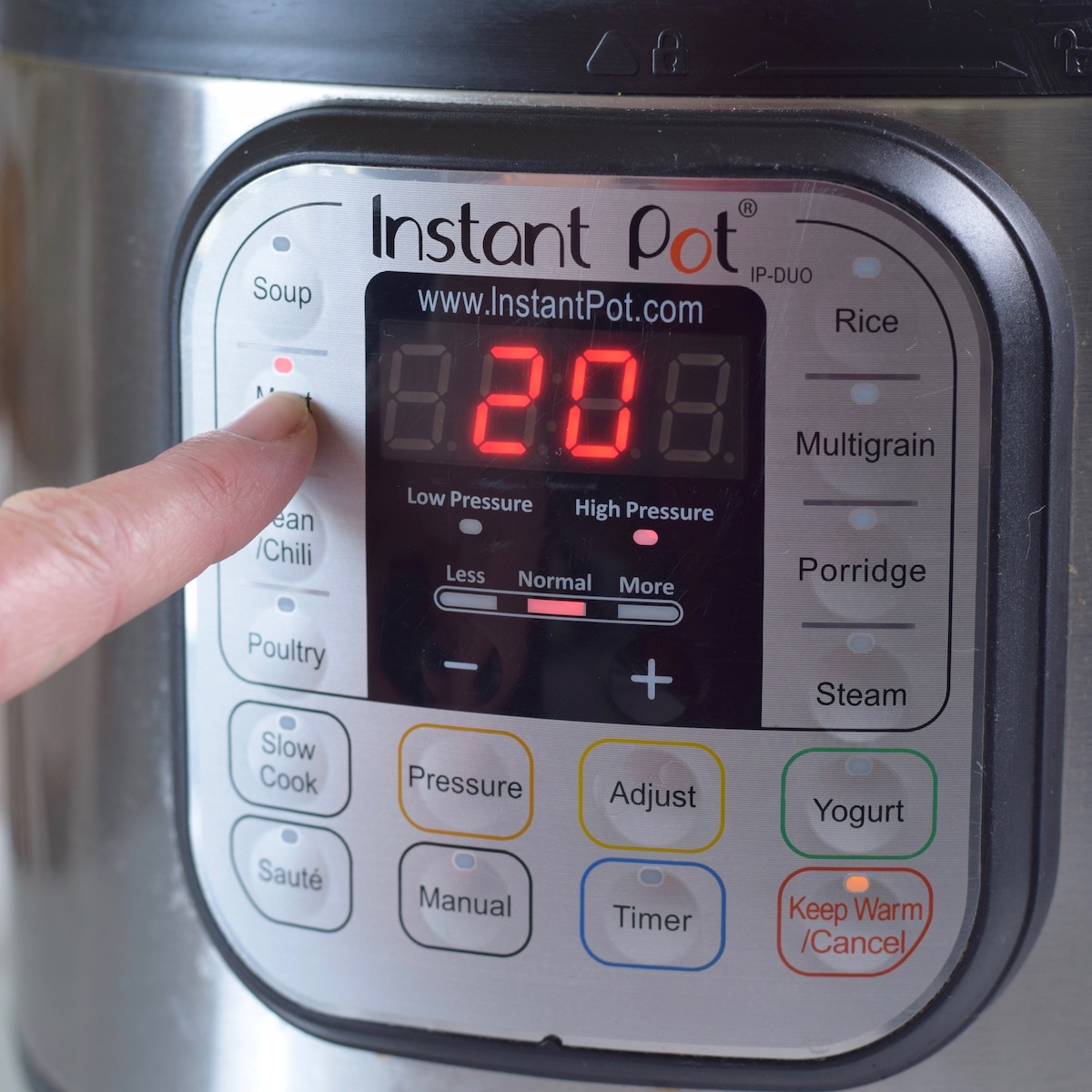 cook rice in instant pot 20 min.